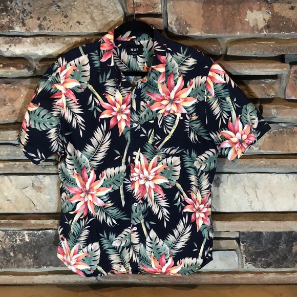HUF Other - HUF Aloha Hawaiian Shirt Black Floral